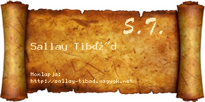 Sallay Tibád névjegykártya